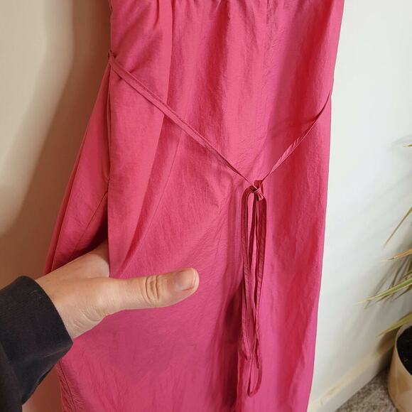 BCBG Maxazria Faux Wrap Wide Leg Jumpsuit - Pink - Picture 10 of 15